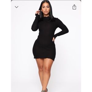 Fashion nova black mini sweater dress